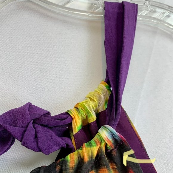 Trina Turk silk halter shift. Fully adjustable tie back. Fully lined. Multicolor - Picture 9 of 14